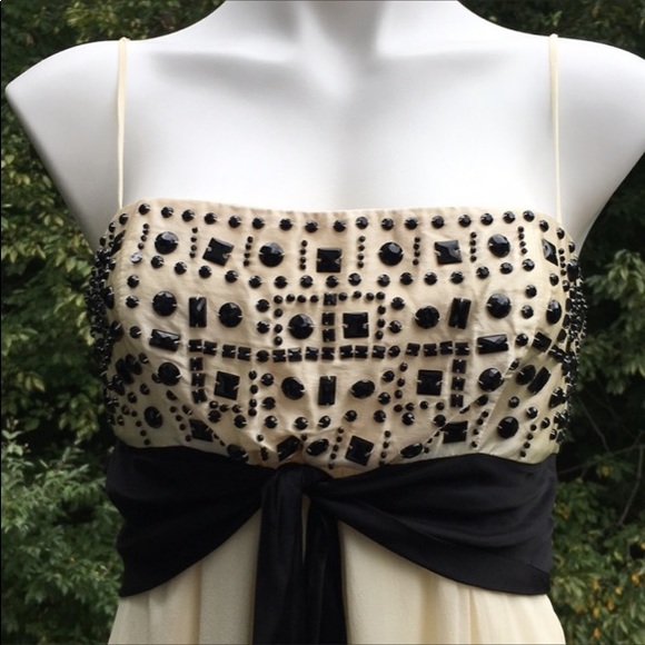BCBGMaxAzria black jewels over cream mini size 10 - Picture 2 of 7